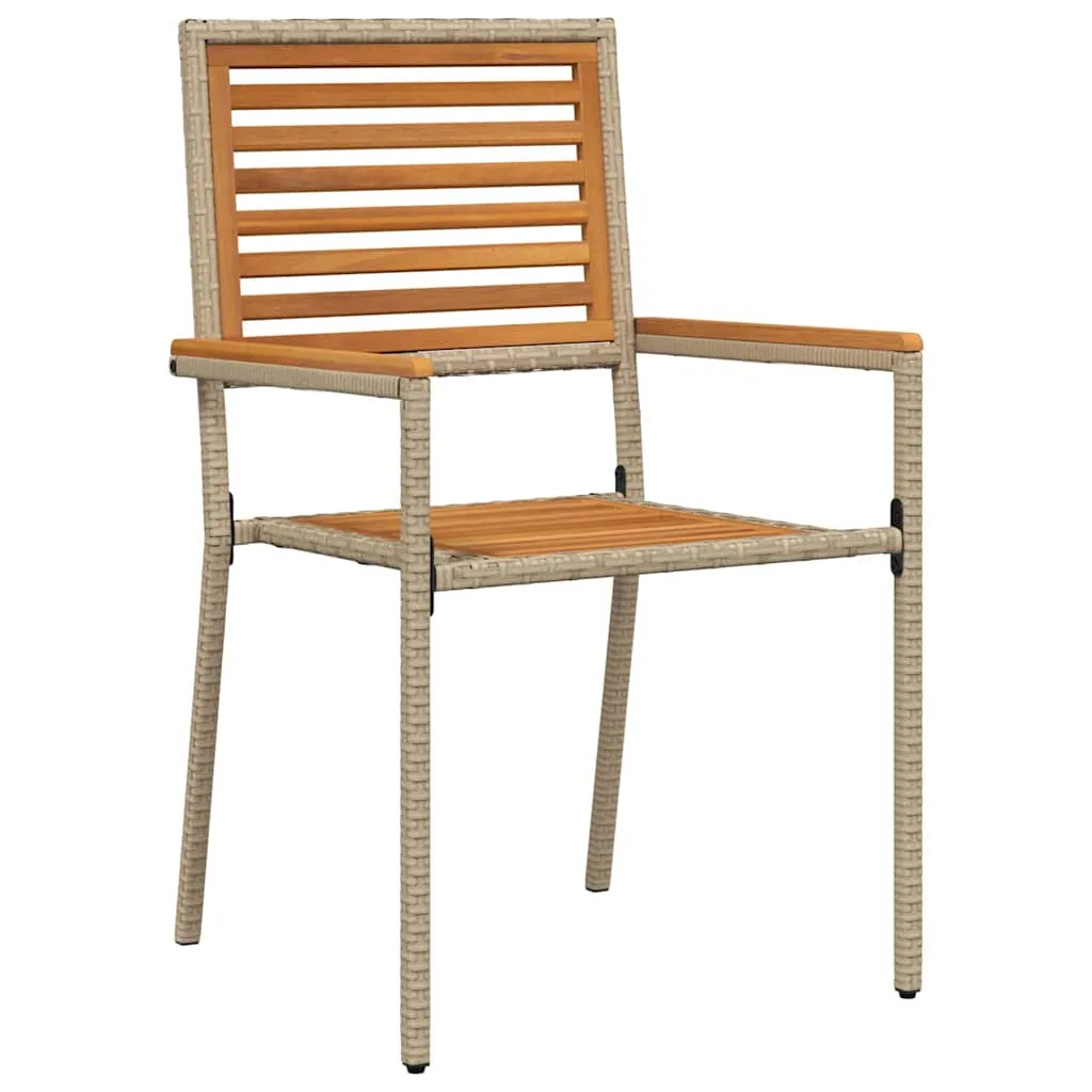 Modernes Garten-Dining-Set Echtholz 85x85x74 cm Beige