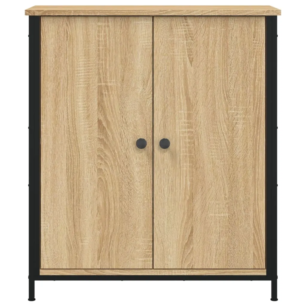 Sideboard 70x30x80 cm Sonoma-Eiche aus Holzwerkstoff und Stahl