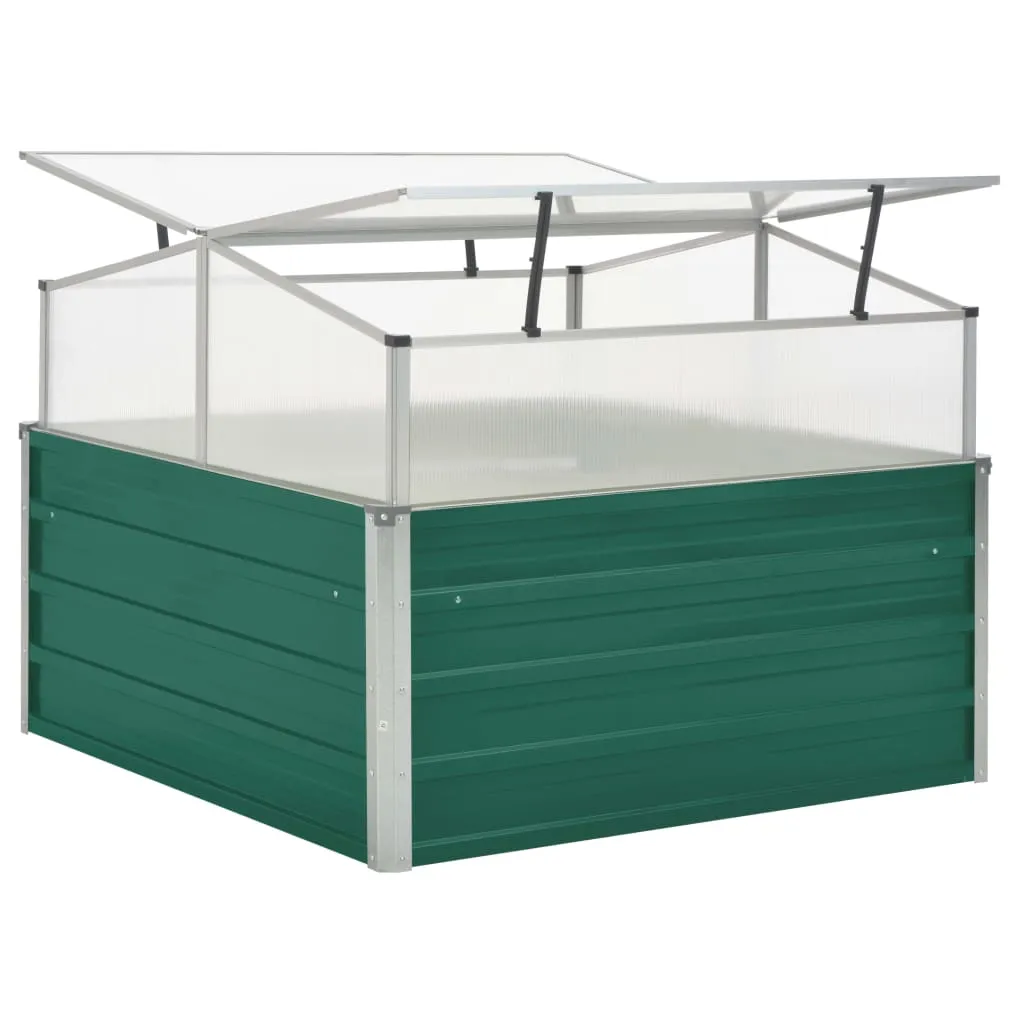 Gartenhaus Gewächshaus 100x100x77 cm Grün mit Aluminiumrahmen und verzinktem Stahl