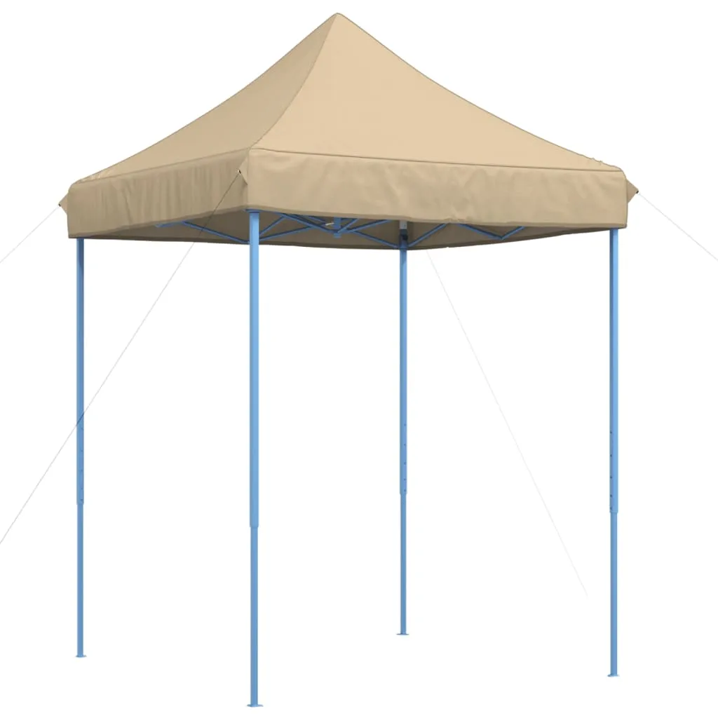 Faltbares Pop-up-Partyzelt 200x200x306 cm Beige mit blauem Stahlgestell