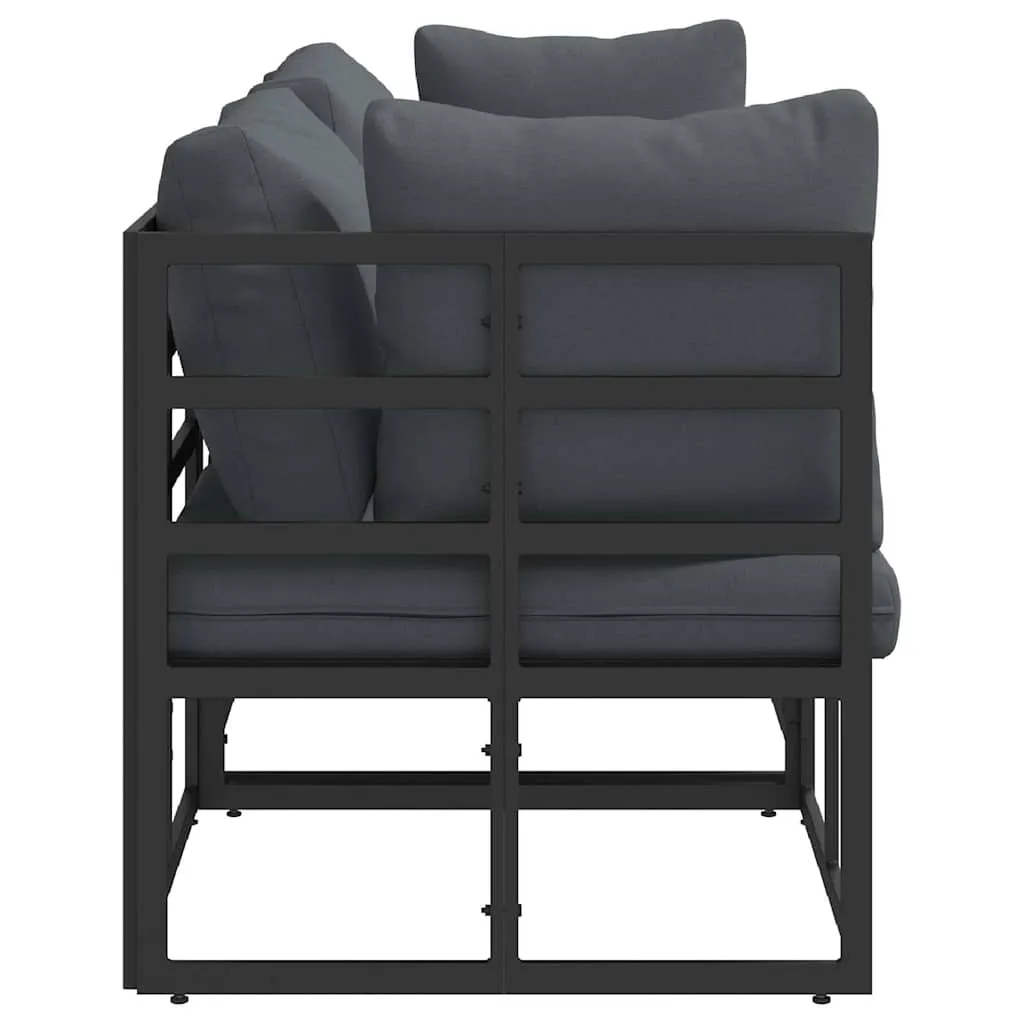 Modernes Outdoor-Möbelset 214 x 71,5 x 71 cm in Schwarz und Anthrazit