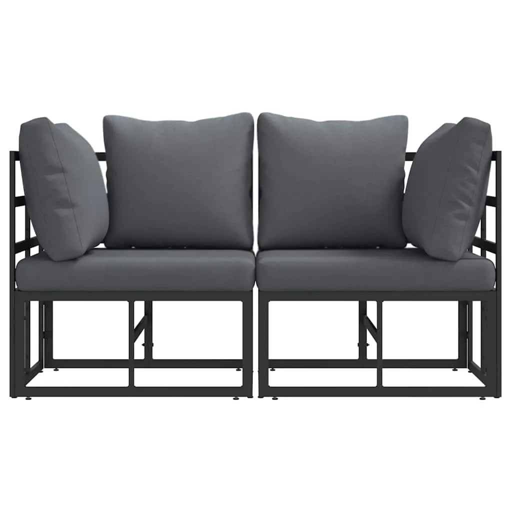 Modernes Outdoor-Möbelset 143x71,5x71 cm Schwarz Anthrazit