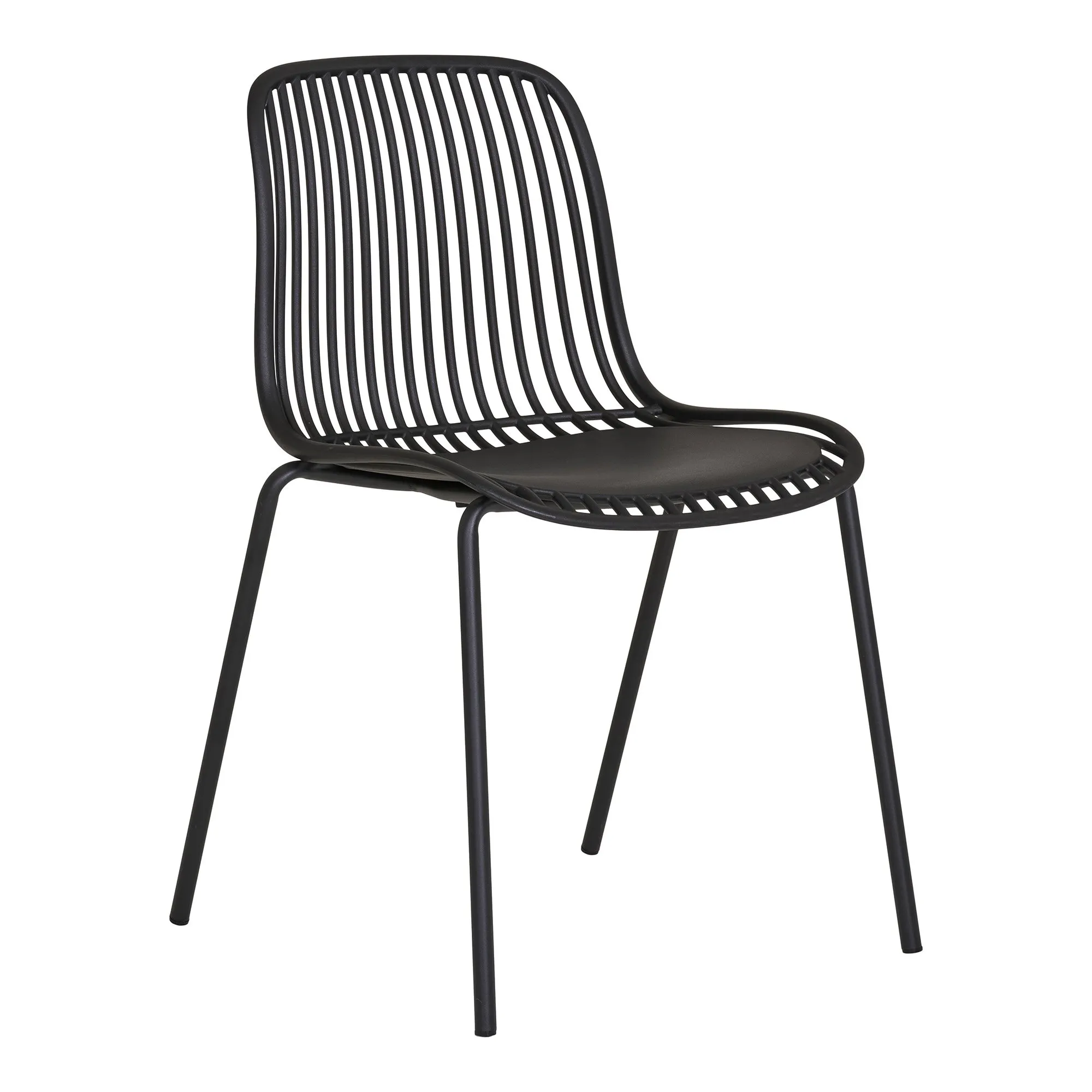 tinkaro Esszimmerstuhl stapelbar 55 x 46,5 x 82 cm Schwarz
