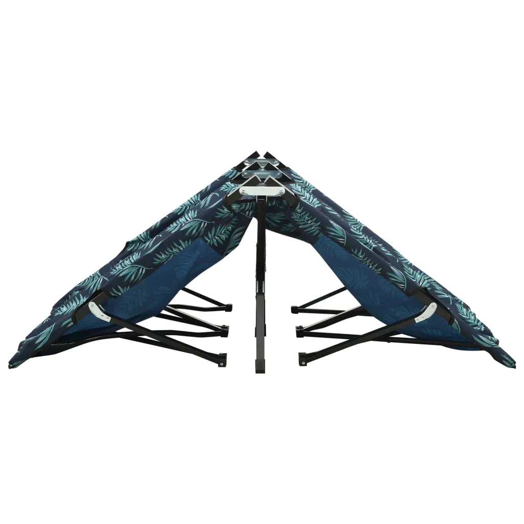 Klappbare Doppelliege Campingbett 194x124x44 cm Grau mit Stahlgestell