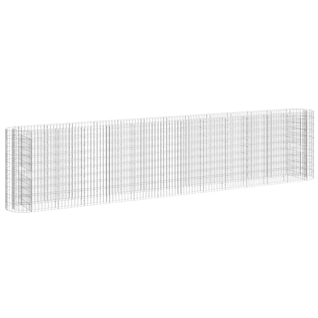 Gabionen-Hochbeet 470x50x100 cm Silber verzinktes Eisen