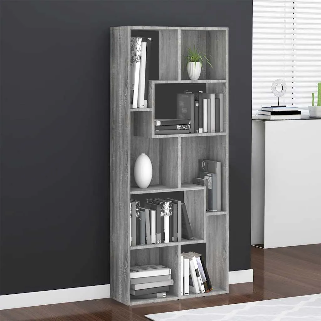 Bücherregal 67x24x161 cm in Grau Sonoma aus Holzwerkstoff