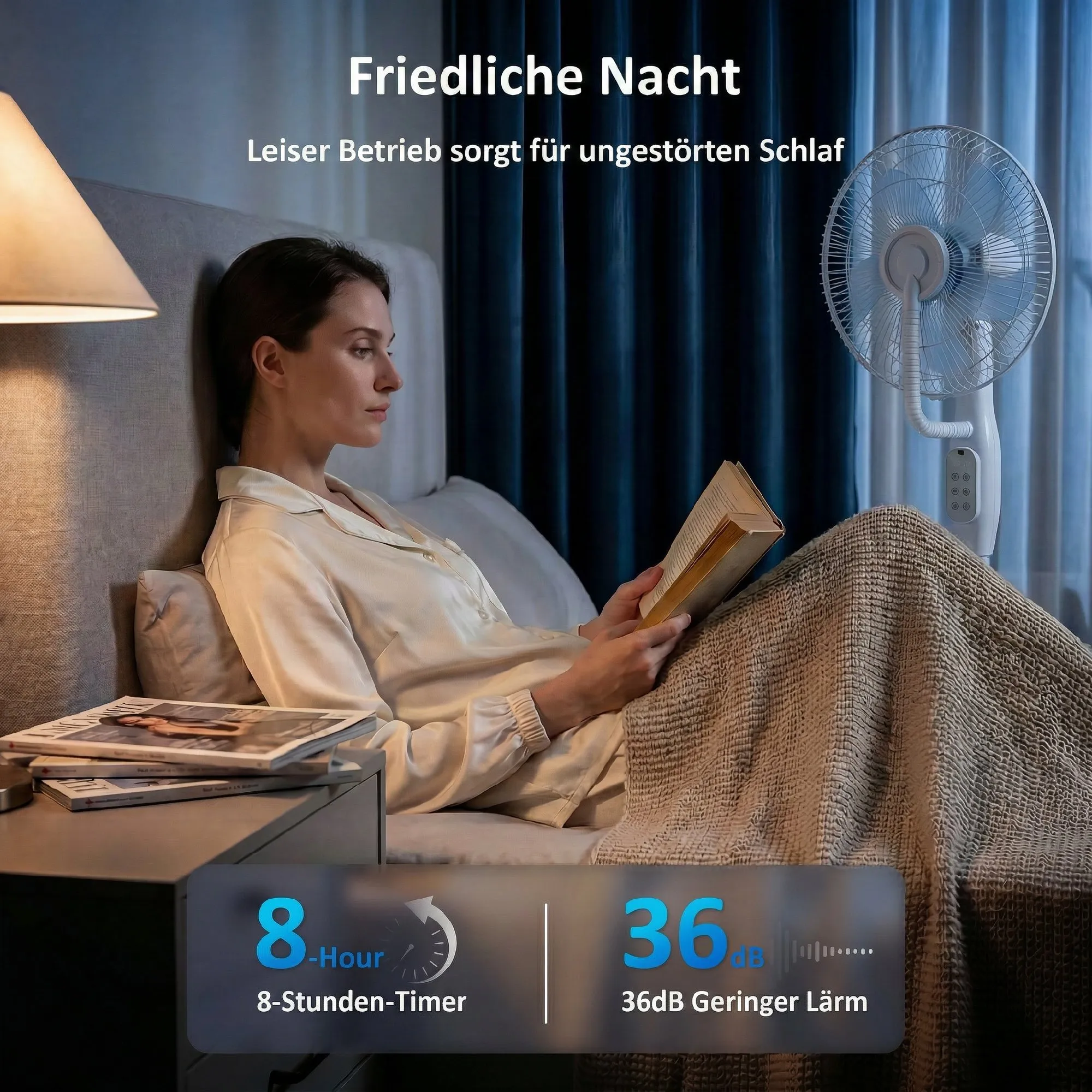 Stehventilator mit Sprühnebel, 70° Oszillation, 3 Geschwindigkeiten, 3 Modi, 3,5L Wassertank, Weiß