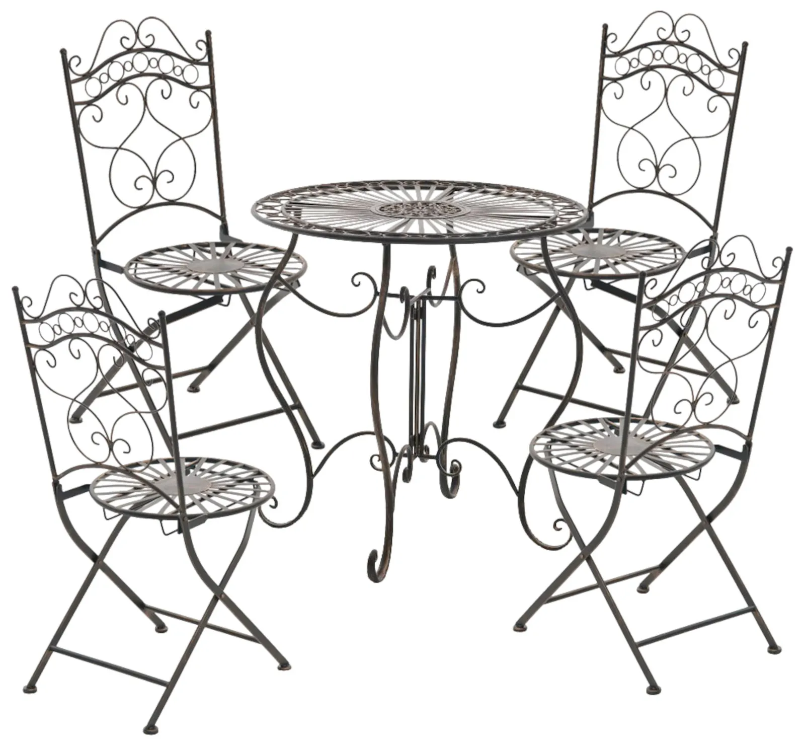 2er Set Stühle Indra 92x40x50 cm Bronze