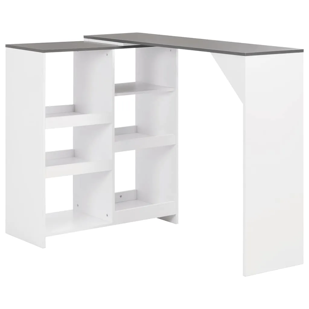Bartisch mit Beweglichem Regal Weiß 138x39x110 cm