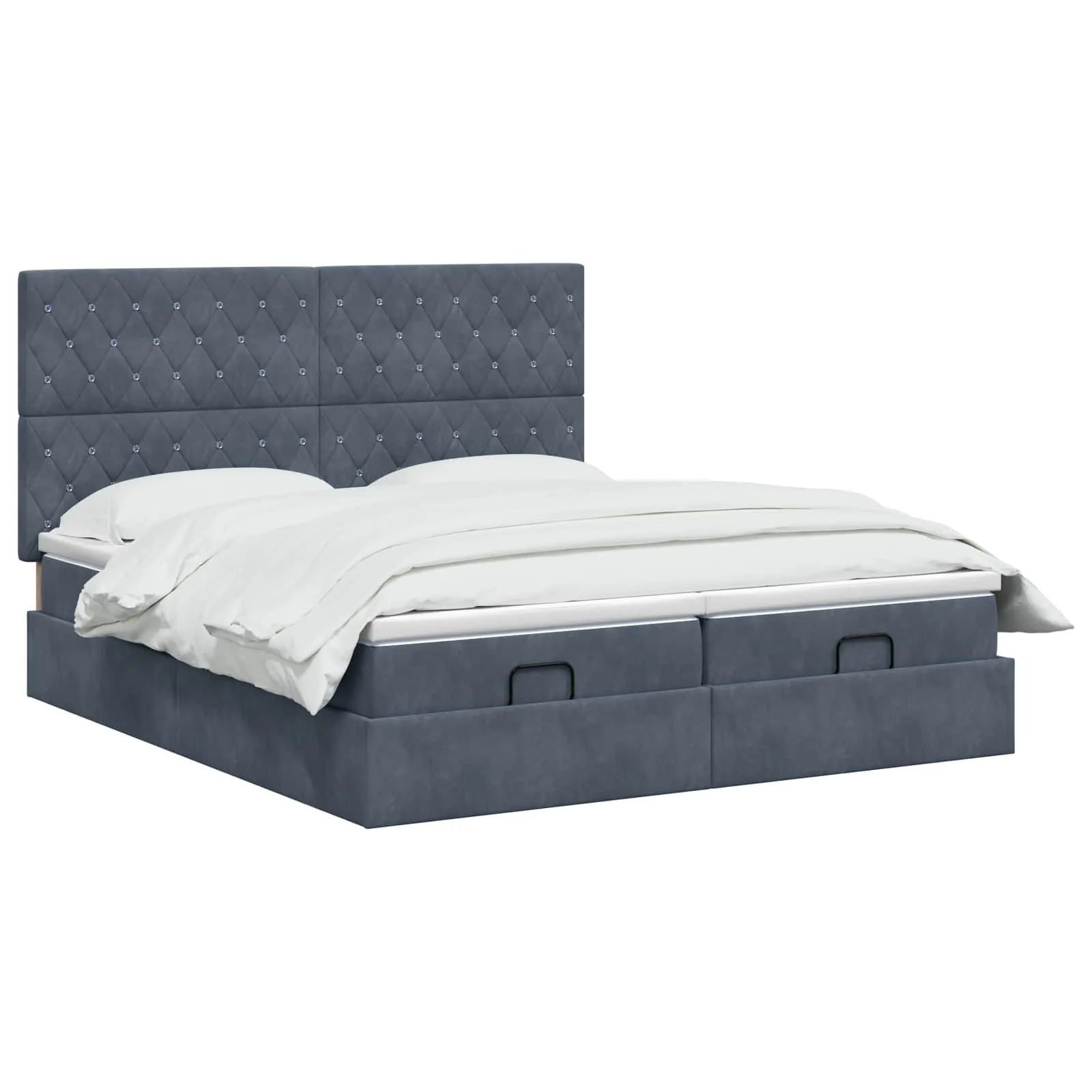 Ottomanenbett mit Matratze 203x160x88 cm Dunkelgrau