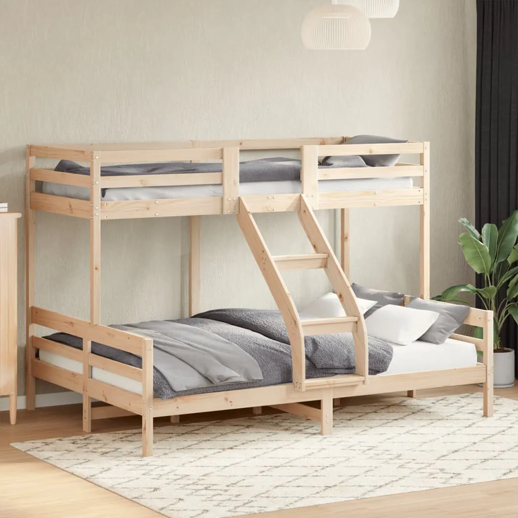 Etagenbett aus massivholz 207x145,5x145 cm naturfarben