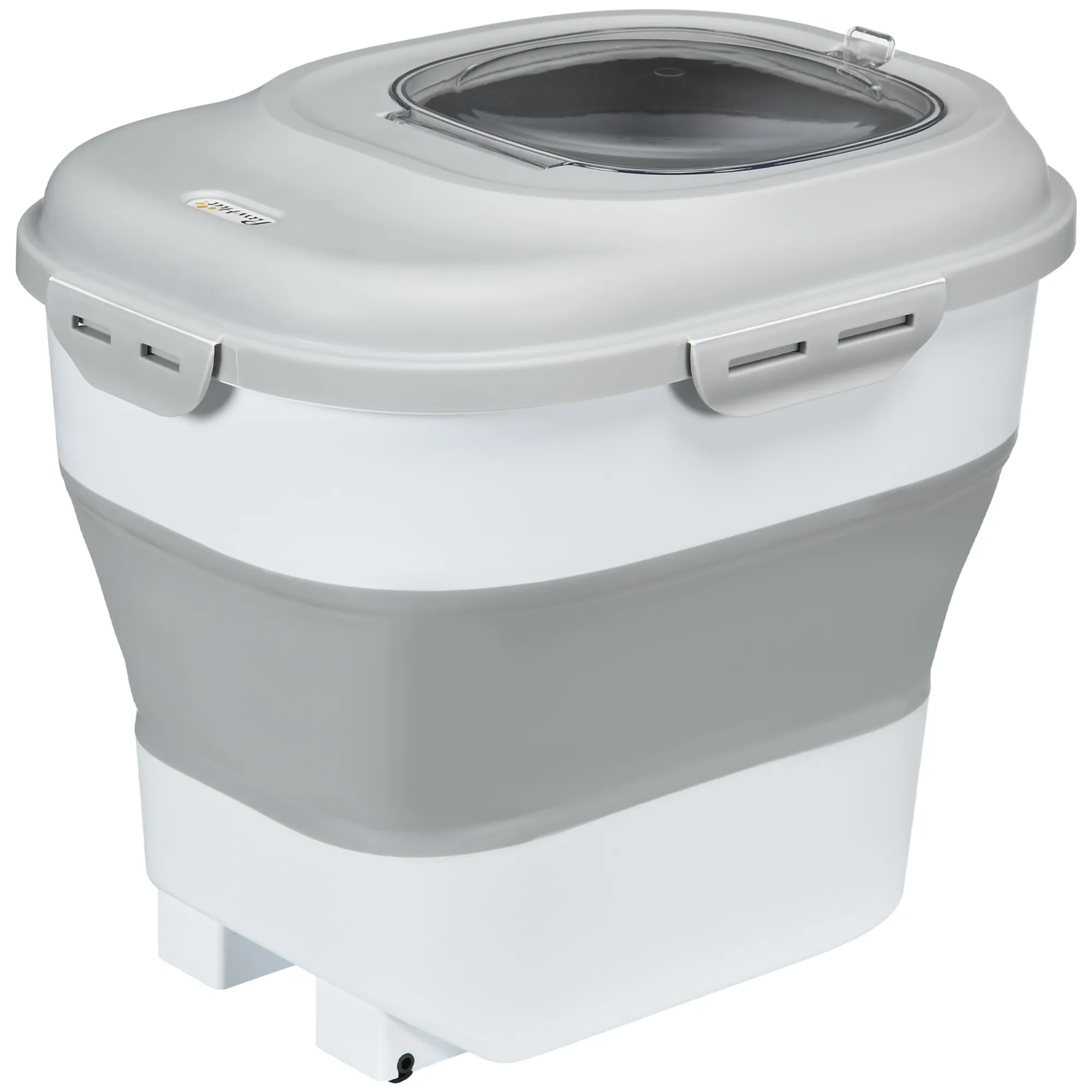 Hundefutter-Behälter 25L/5L Grau mit Rollen und Klappdeckel