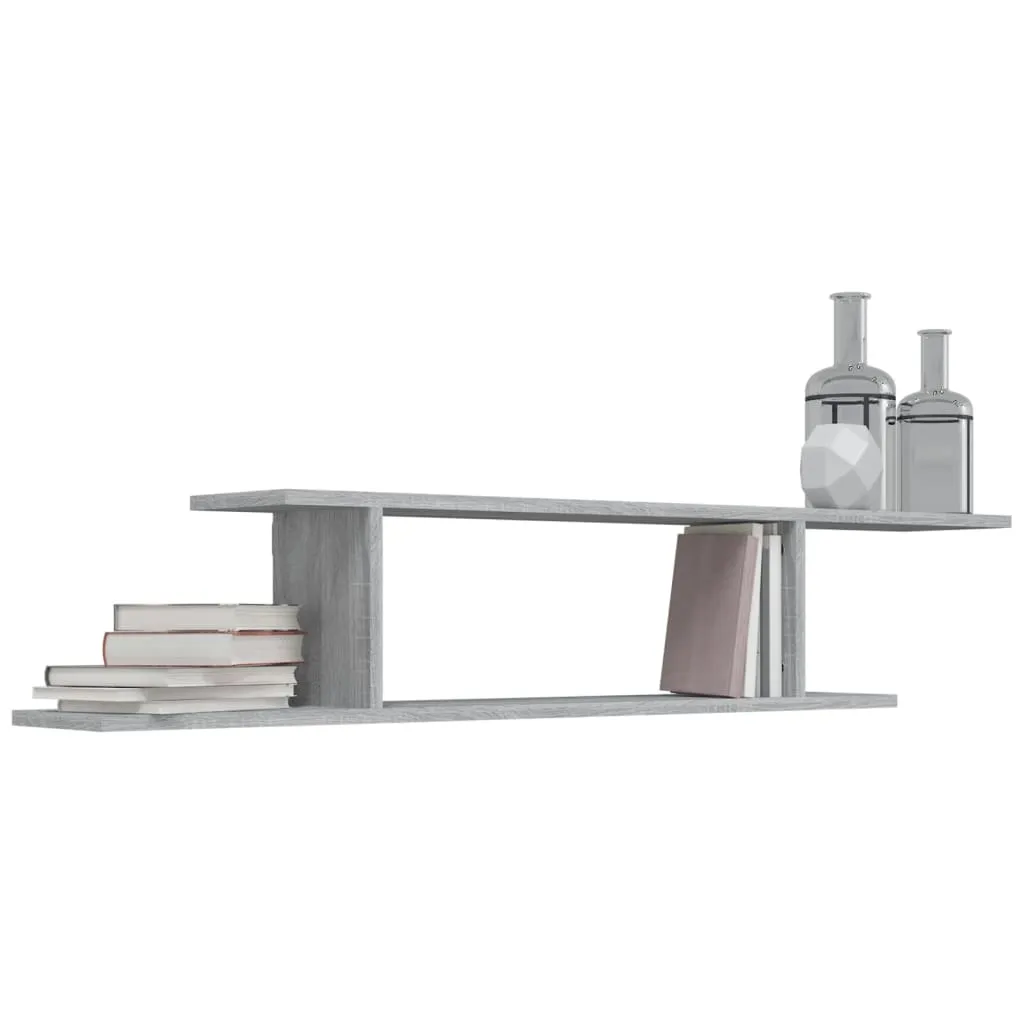 TV-Wandregal Holzwerkstoff 125x18x23 cm Grau Sonoma