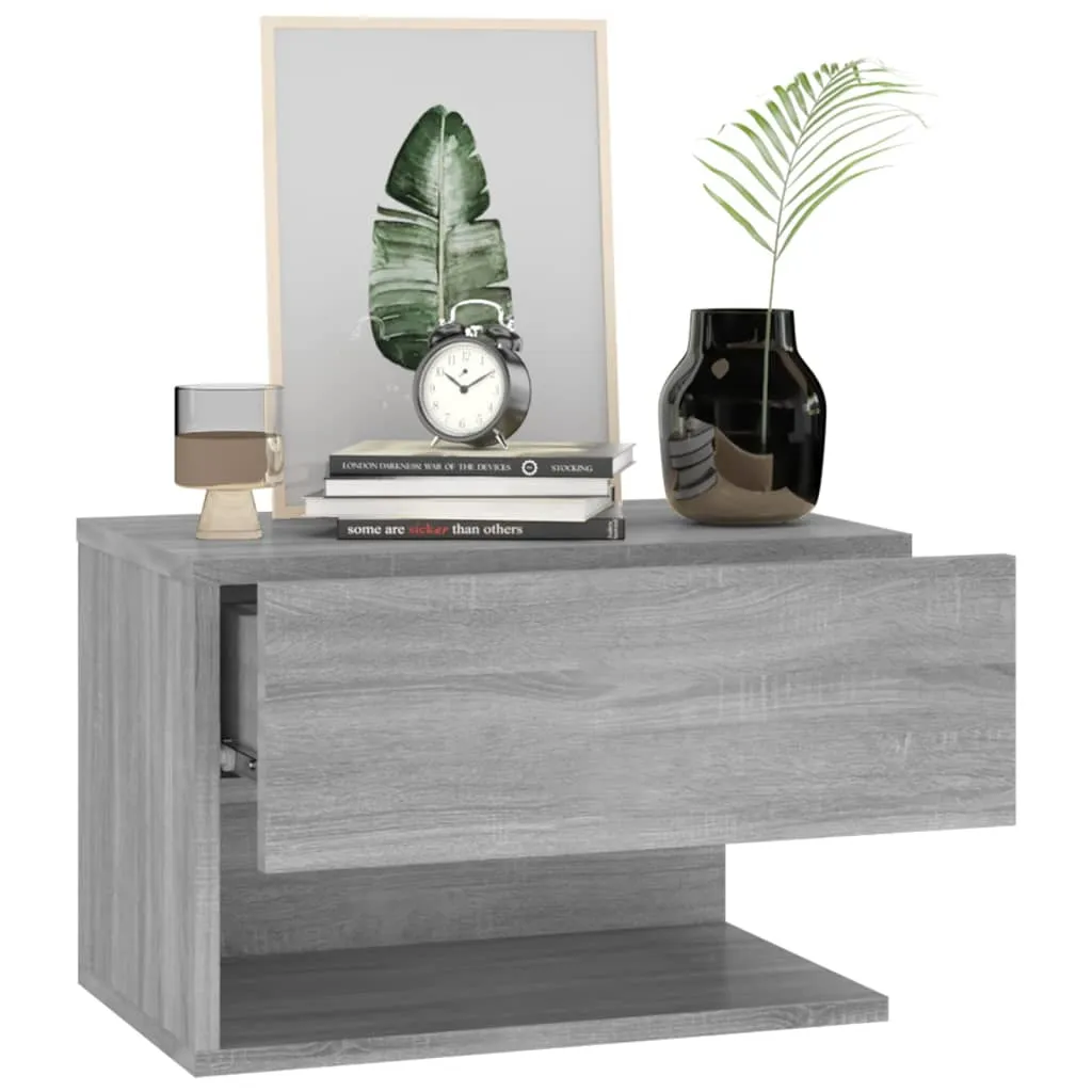 Wand-Nachttisch 46 x 29,5 x 30 cm Grau Sonoma Holzwerkstoff