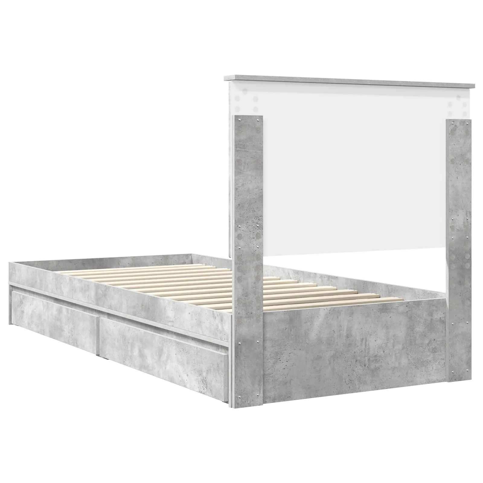 Aufbewahrungsbett 90 x 190 cm Beton Grau