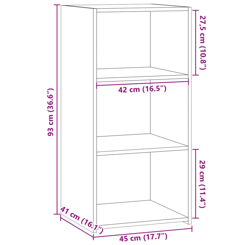 Sideboard Sonoma-Eiche 45 x 41 x 93 cm aus Holzwerkstoff