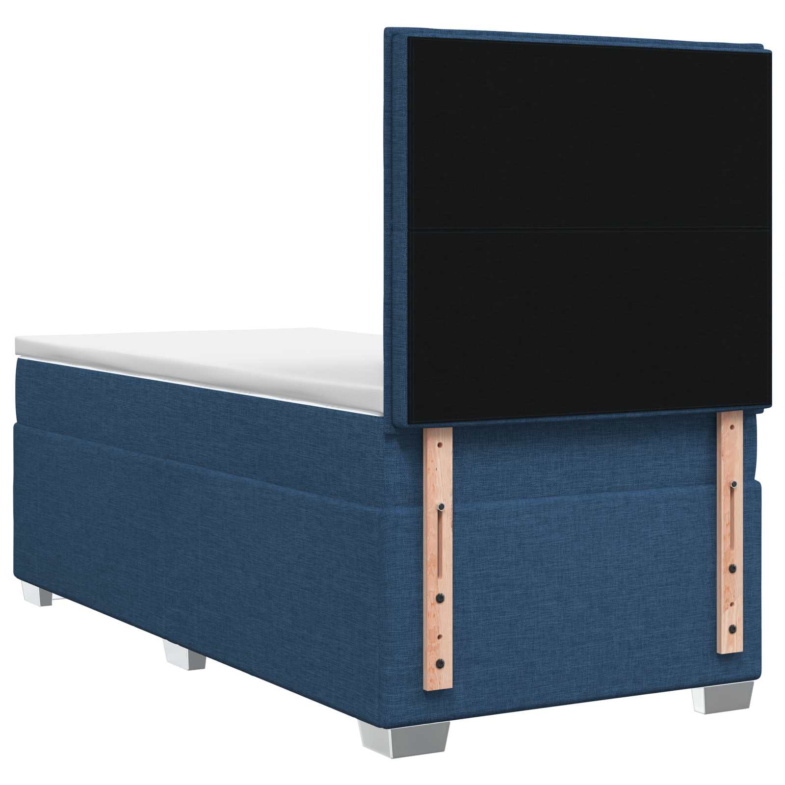 Boxspringbett 90x200 cm mit verstellbarem Kopfteil, Blau