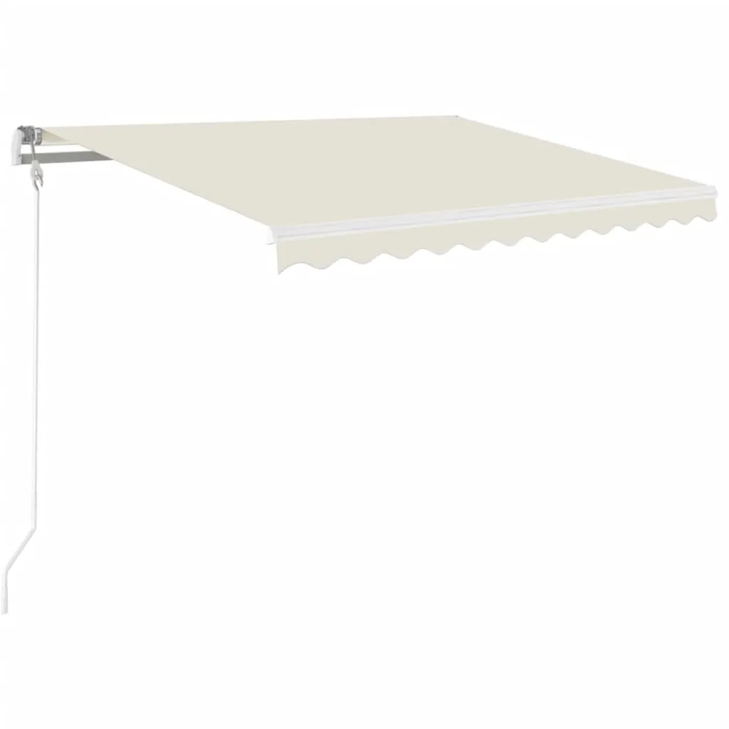 Versenkbare Outdoor-Markise 350x250 cm Creme mit weißem Aluminiumrahmen