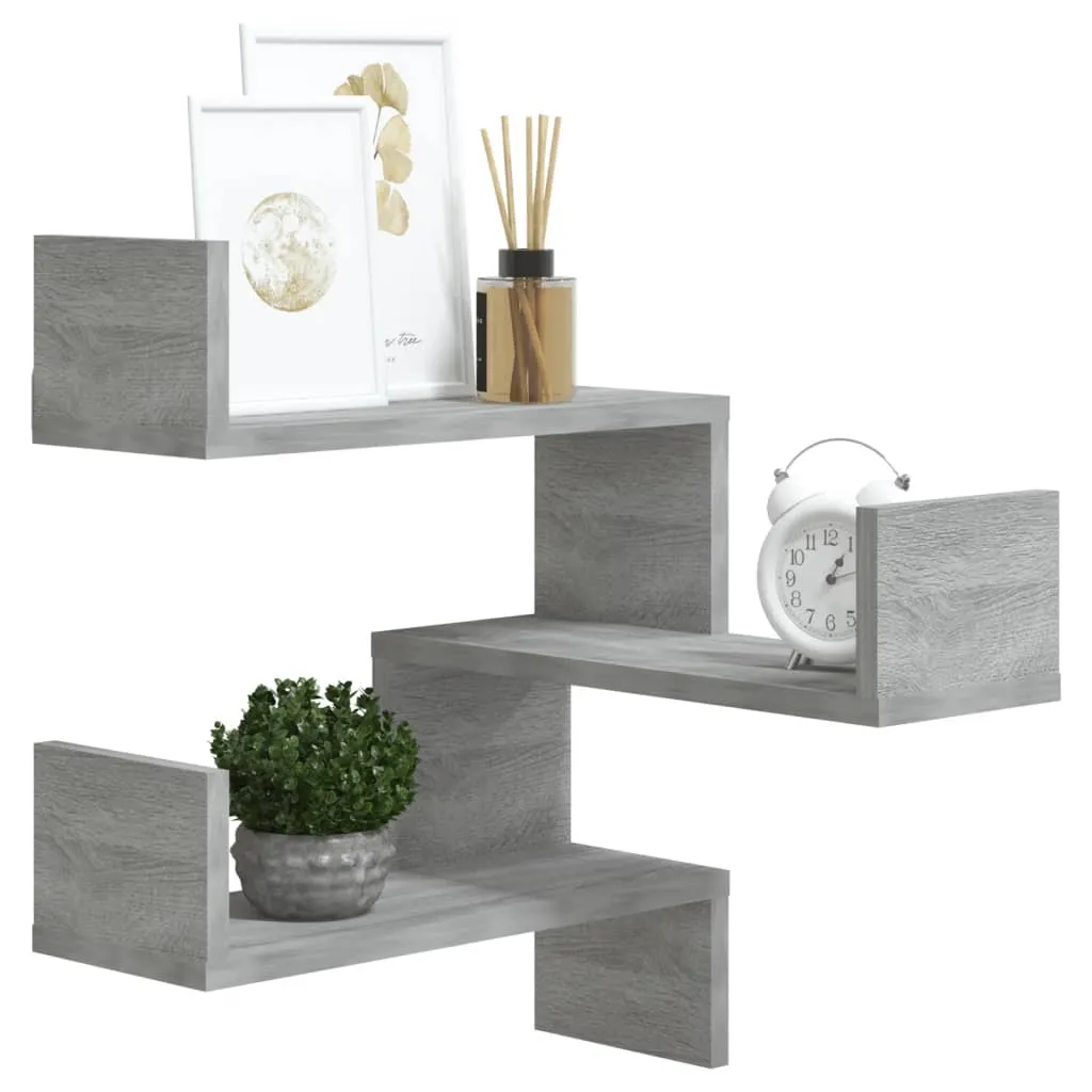 Wandregal Eckregal 40x40x50 cm Grau Sonoma Holzwerkstoff