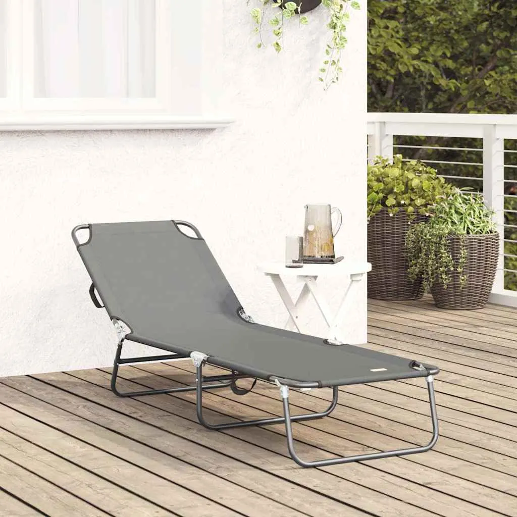 Klappbare Sonnenliege 188 x 57 x 86,5 cm Grau Polyester