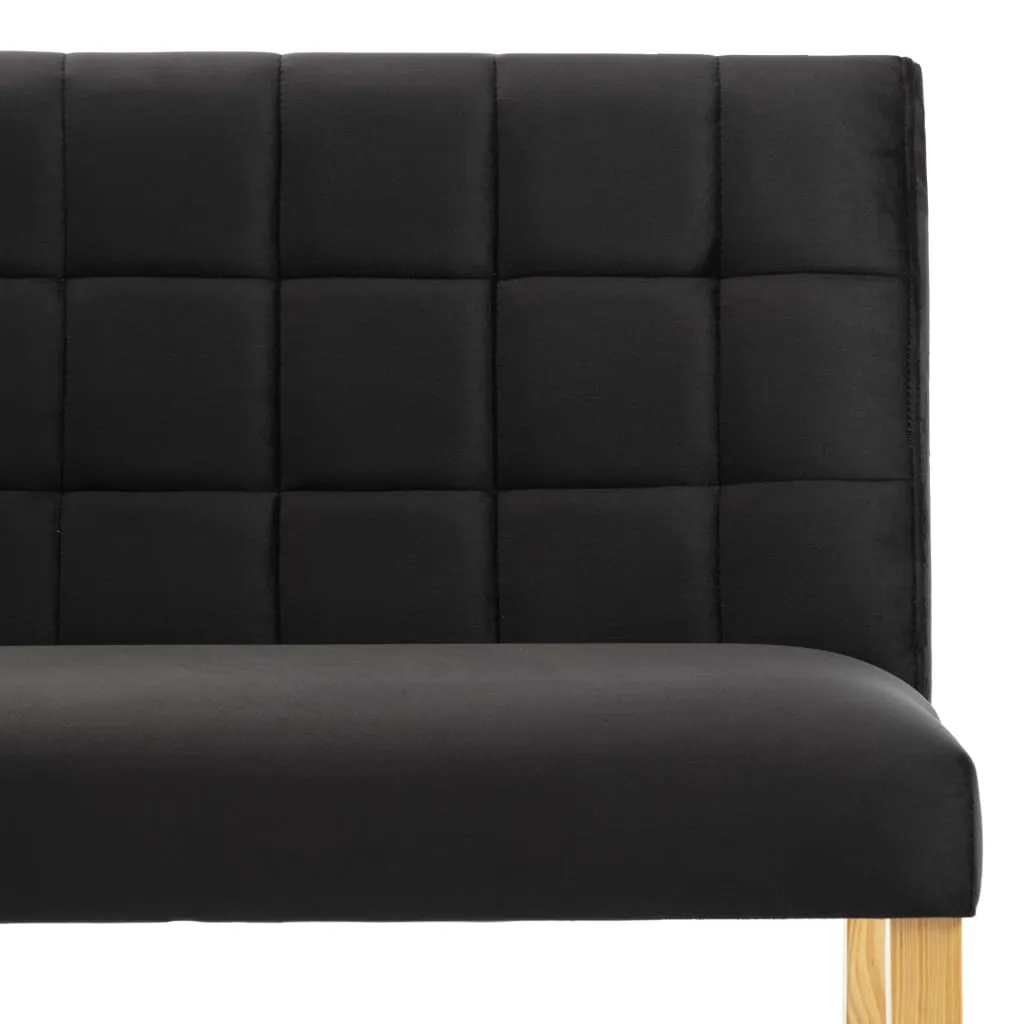 Schlichte Sitzbank mit Rückenlehne 140x56x86 cm in Schwarz