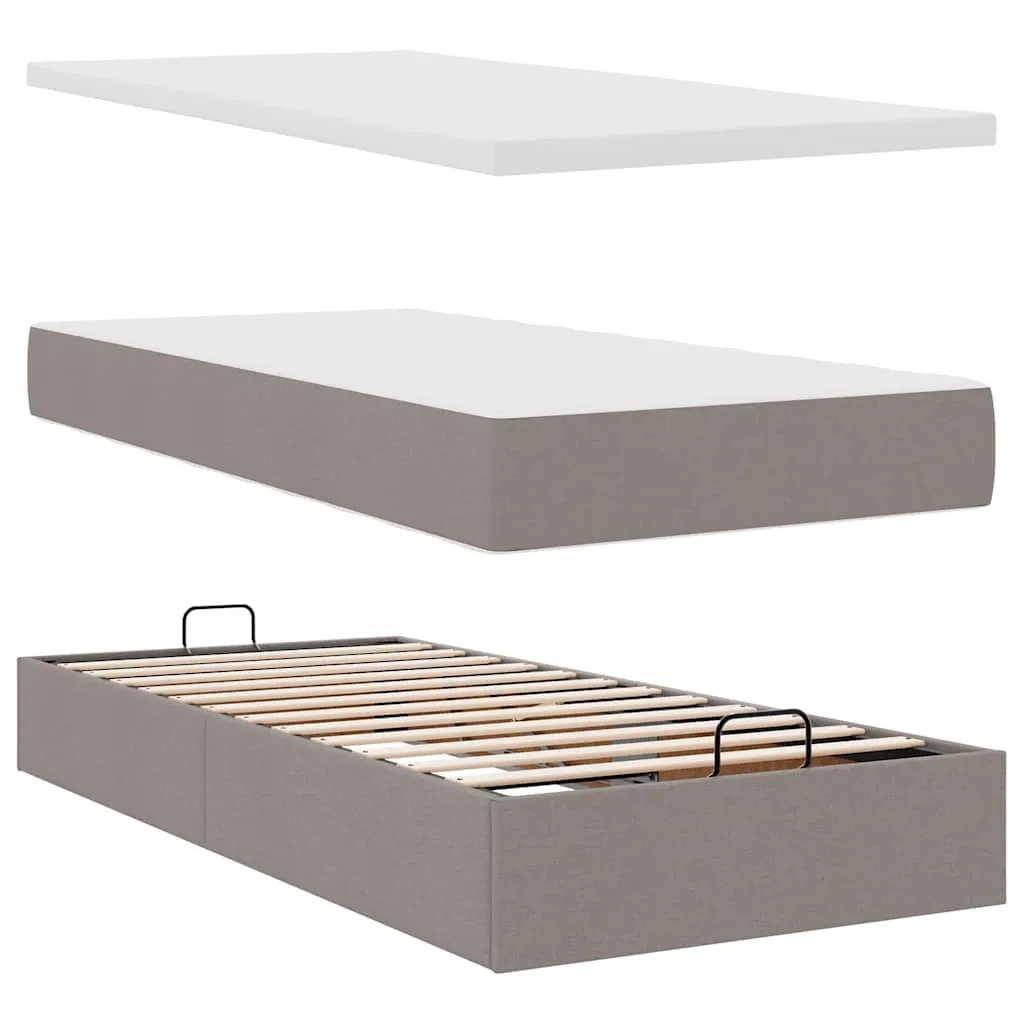 Ottomanbett mit Matratzen 203 x 160 x 23,5 cm Taupe