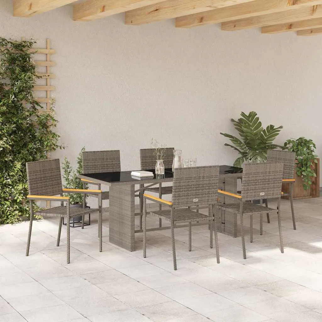 Gartentisch-Set Grau 190 x 80 x 75 cm für den Außenbereich