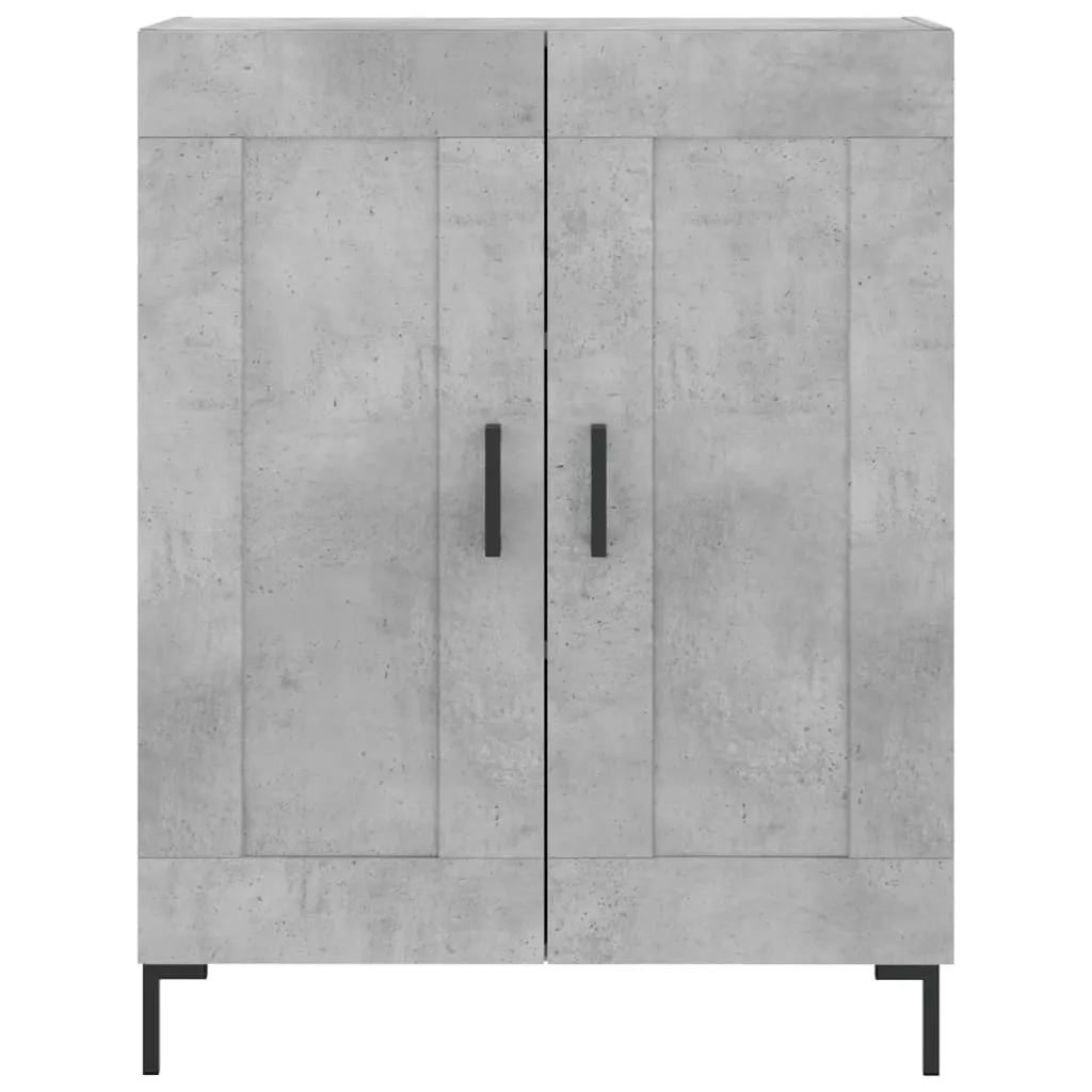 Highboard mit Sideboard 69,5x34x180 cm Betongrau aus Holzwerkstoff und Eisen