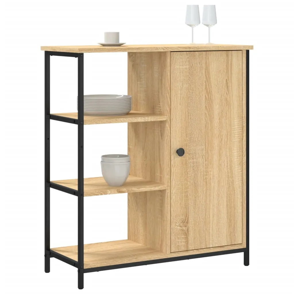 Sideboard Sonoma-Eiche 70 x 30 x 80 cm aus Holzwerkstoff und Stahl