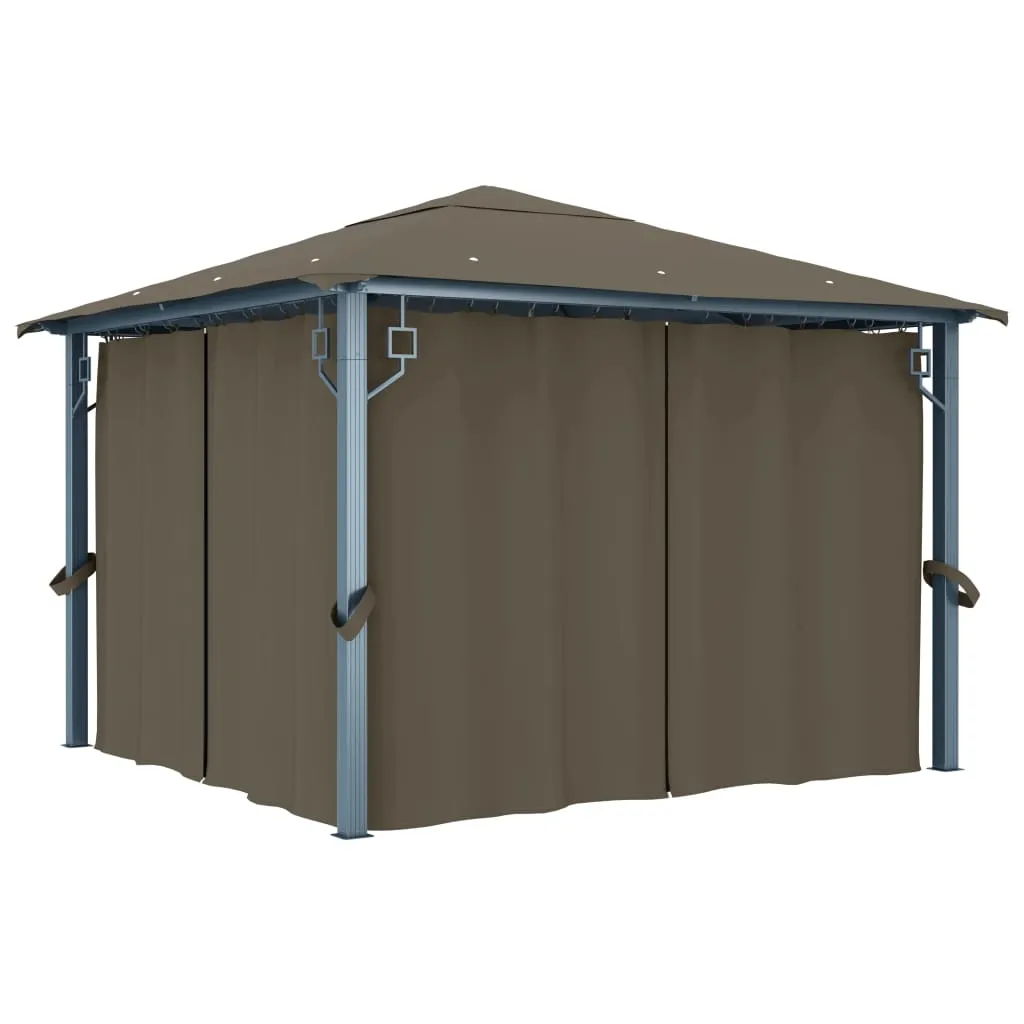 Pavillon Taupe 300x300x270 cm mit Aluminium- und Stahlkonstruktion