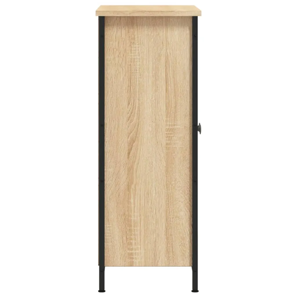 Sideboard 70x30x80 cm Sonoma-Eiche aus Holzwerkstoff und Stahl