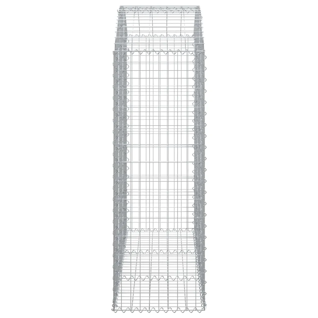 Gabionenkorb Silber 150 x 50 x 140/160 cm - Dekorative Gartenbarriere