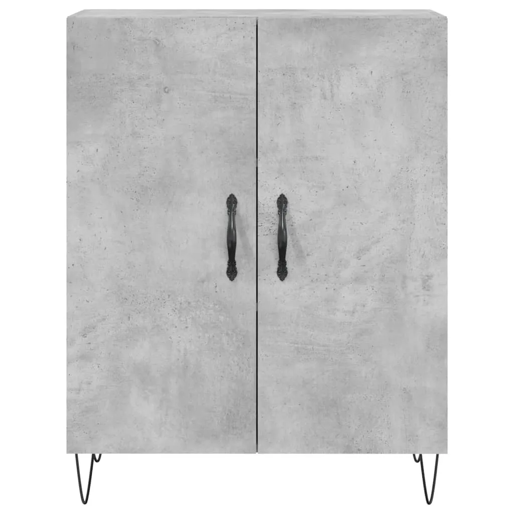 Highboard mit Sideboard 69,5x34x180 cm Betongrau aus Holzwerkstoff