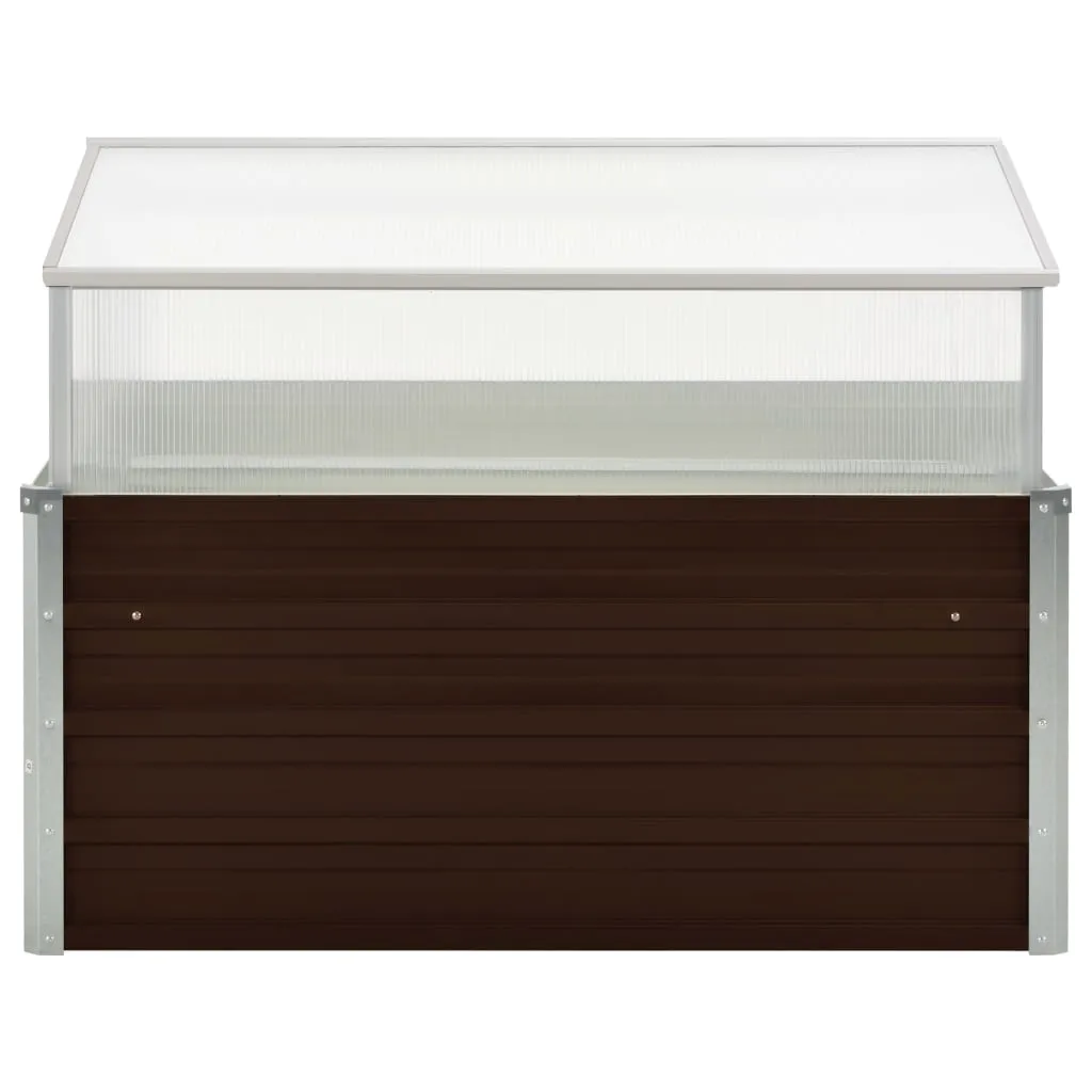 Gartenhaus Gewächshaus 100x100x85 cm Braun mit verzinktem Stahl