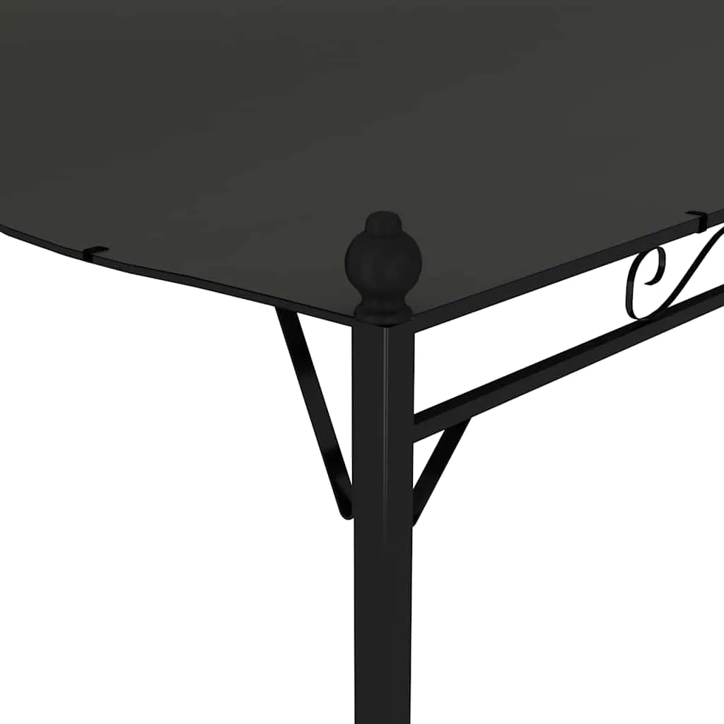 Pavillon 3 x 2,4 m Anthrazit Schwarz mit Stahlkonstruktion und Polyesterdach