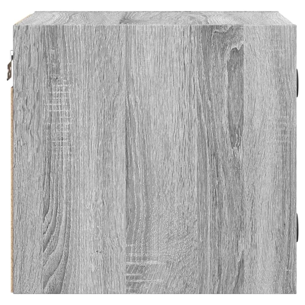 Trendiger Wand-Nachttisch Grau Sonoma 35x37x35 cm aus Holzwerkstoff und Glas
