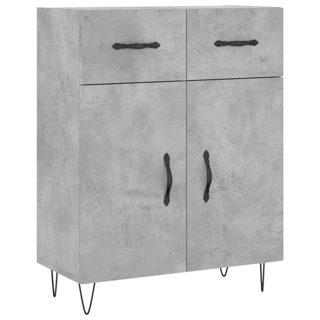 Elegantes Highboard 69,5 x 34 x 180 cm in Betongrau