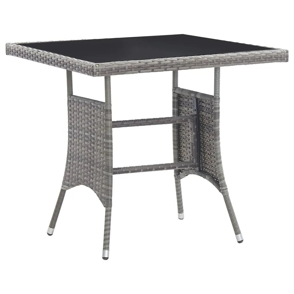 Gartentisch mit Glasplatte 80x80x74 cm Grau
