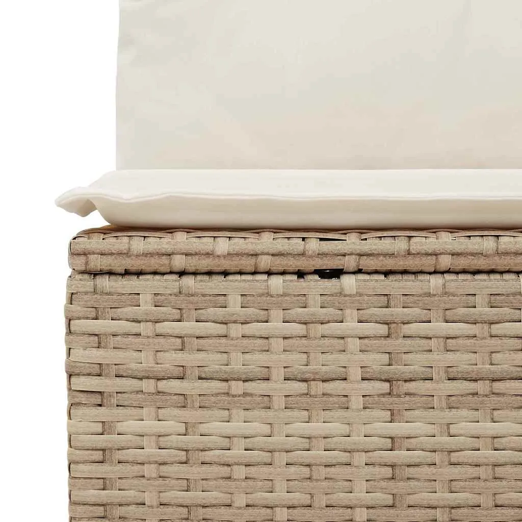 Poly-Rattan Garten-Esszimmer-Set 100x55x73 cm Beige Creme mit Echtholz