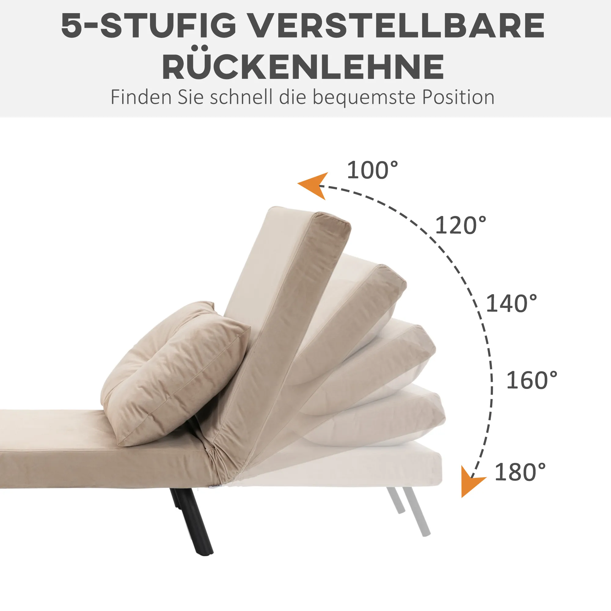 Beiger Schlafsessel 63B x 73T x 81H cm - Multifunktional und bequem