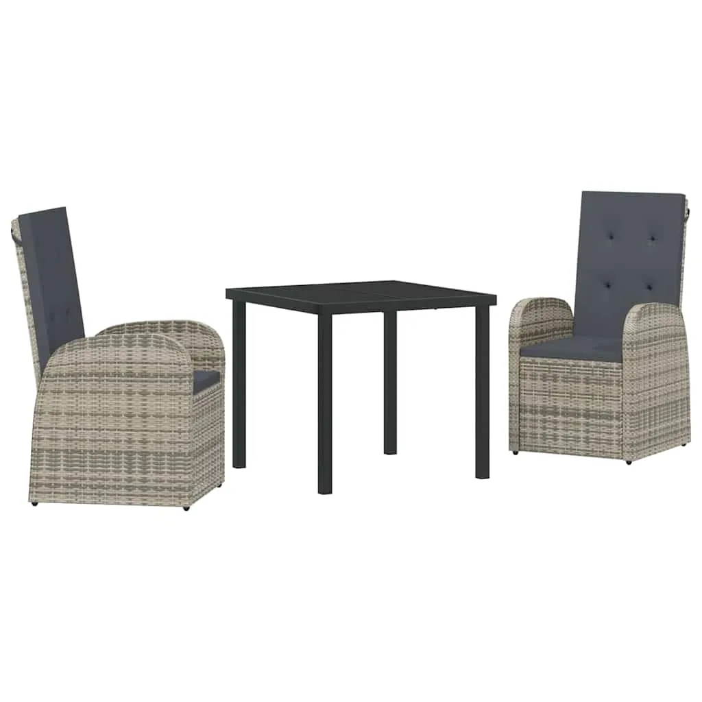 Gartentisch-Set Grau 200x80x73 cm mit 6 Stühlen 57x69x106 cm