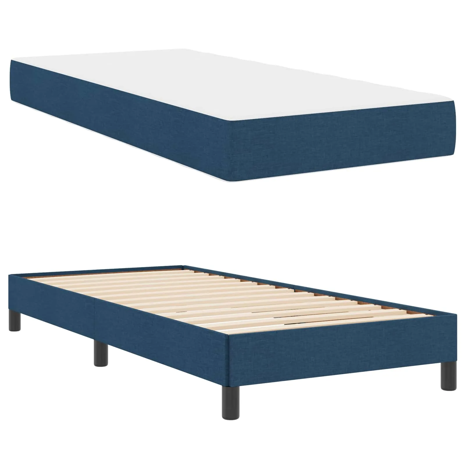 Boxspringbett Holzwerkstoff 80x200 cm Blau Matratze mittel