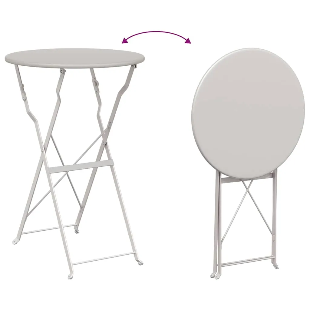 Stahl-Falt-Bistro-Set Beige 50 x 50 x 71 cm