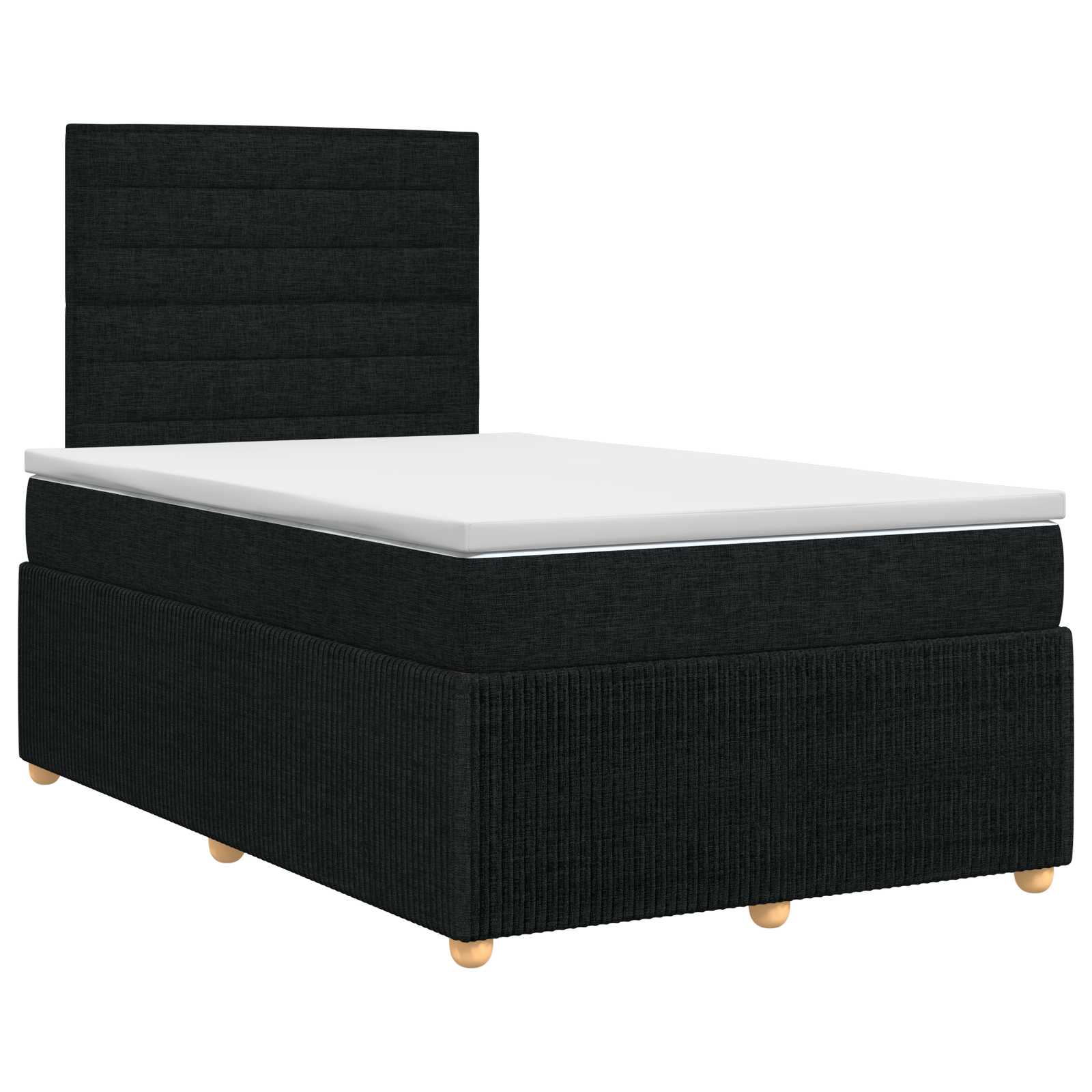 Boxspringbett 120x200 cm mit Taschenfederkern Matratze, Schwarz