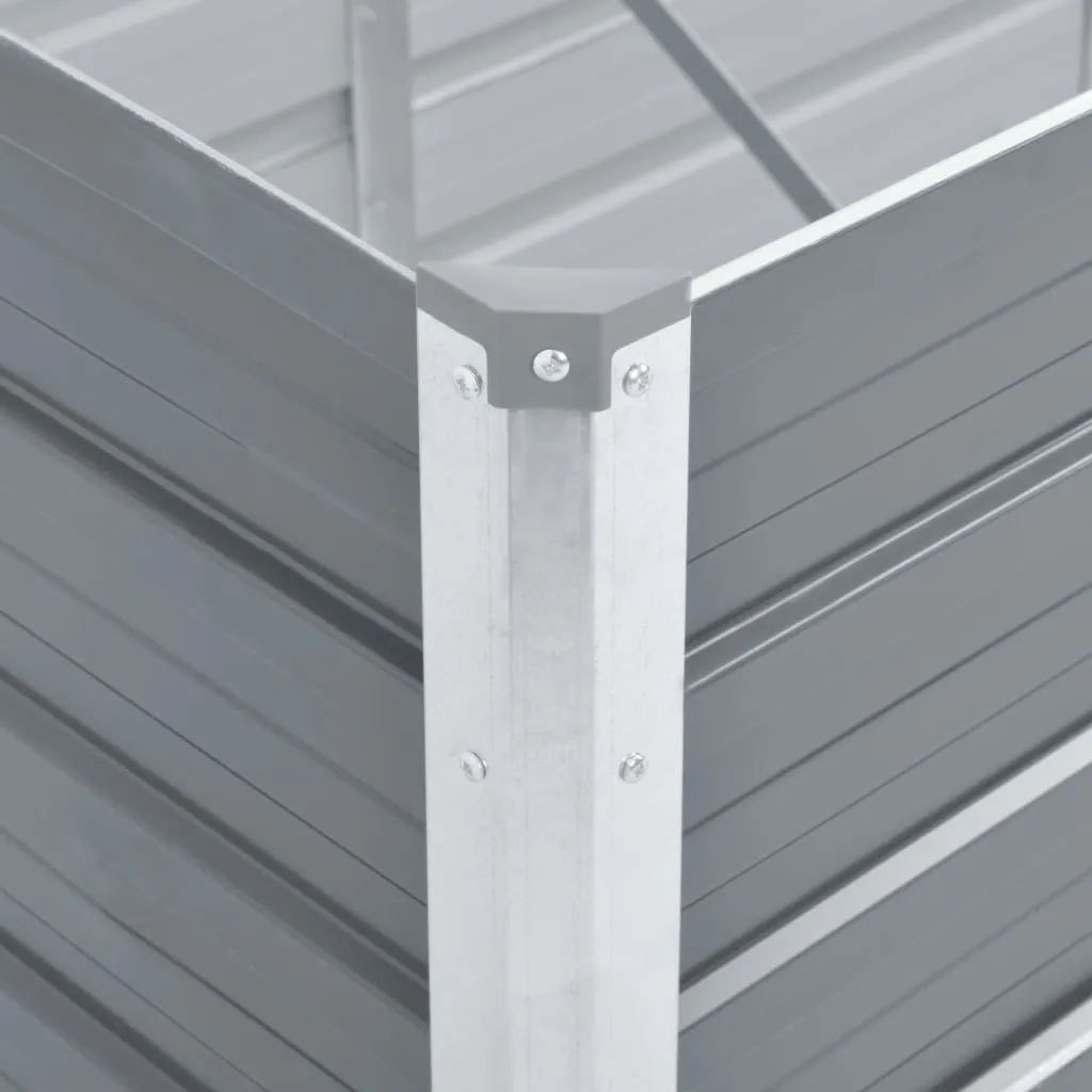 Elegantes Hochbeet aus verzinktem Stahl 160x40x45 cm Grau
