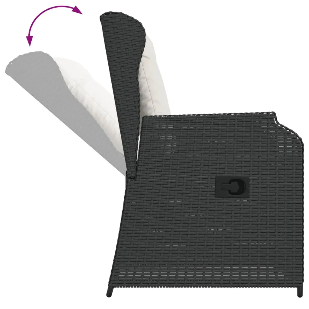 Verstellbarer Gartenstuhl Schwarz 55 x 67 x 95 cm
