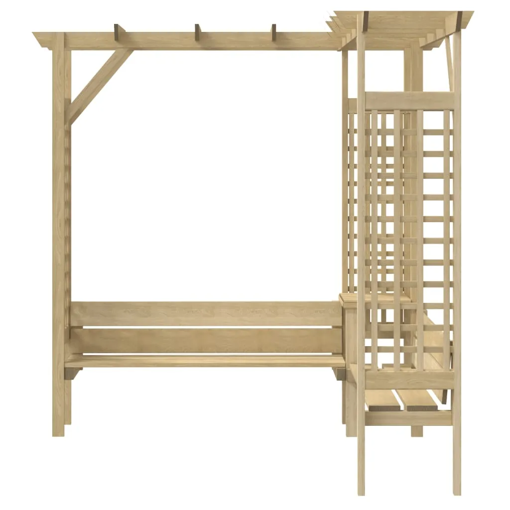 Eck-Pergola aus grün imprägniertem Massivholz 190x190x200 cm, Grün