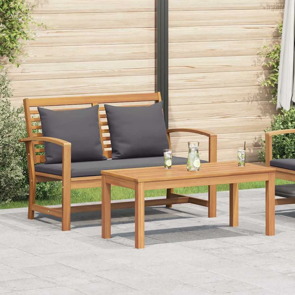 Gartenmöbel-Set Naturholz 110x66x76 cm Braun Dunkelgrau