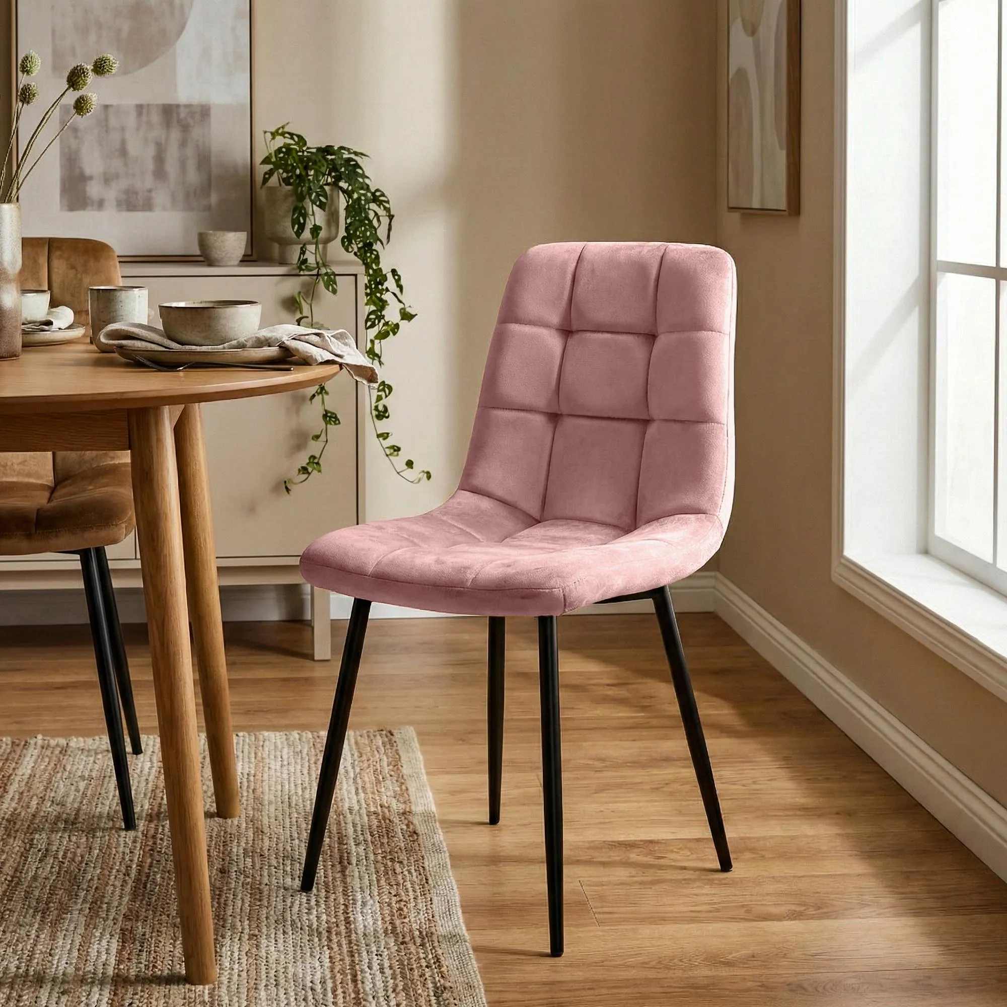Esszimmerstühle Antibes 4er Set 84x45x55 cm pink