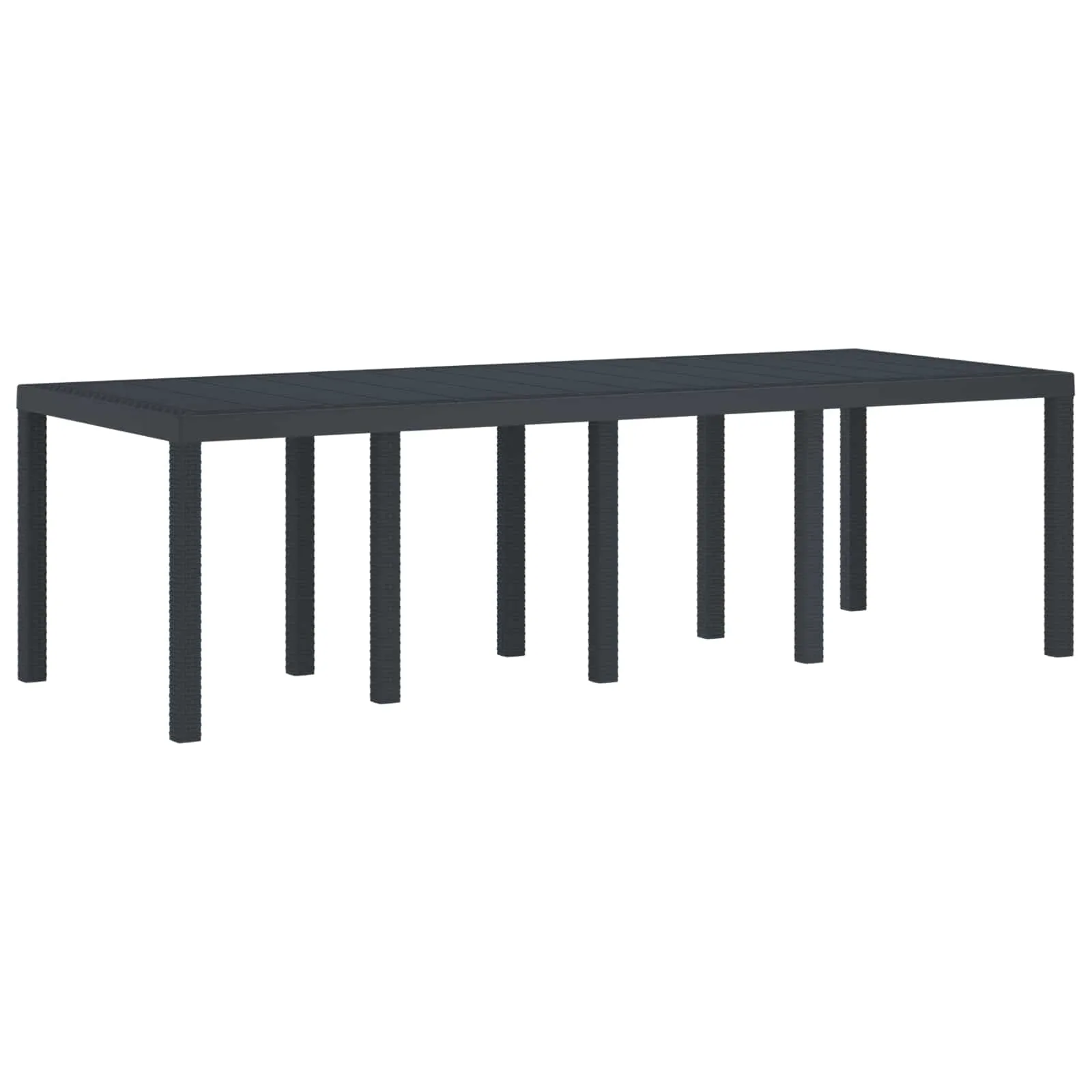 Moderner Gartentisch Poly-Rattan 250x100x73 cm Anthrazit